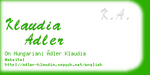 klaudia adler business card