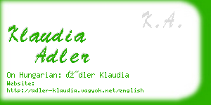 klaudia adler business card
